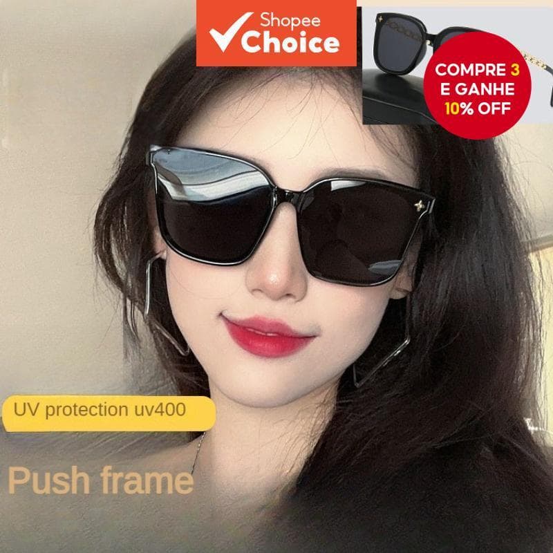 Óculos De Sol Quadrados Retrô Coreanos Unissex Proteção UV Armação Grande Para Dirigir , Pesca , Fotografia