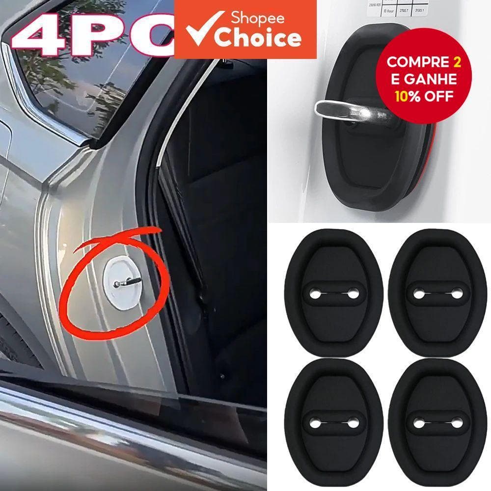  Amortecedor de Impacto para Trava de Porta de Carro, Almofada de Silicone Universal para Redução de Ruído e Proteção