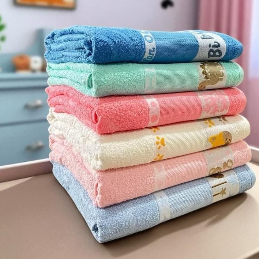 Kit 2 Toalha de Banho Infantil Kids Para Bordar Ponto Cruz 100% Algodão