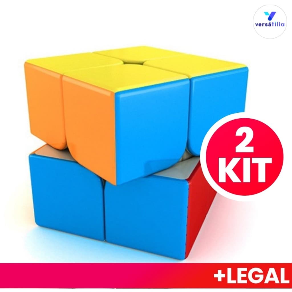 Kit 2 Cubo Jade Preto 2X2 Cubo 50mm Velocidade Adesivo Bolso Quebrado