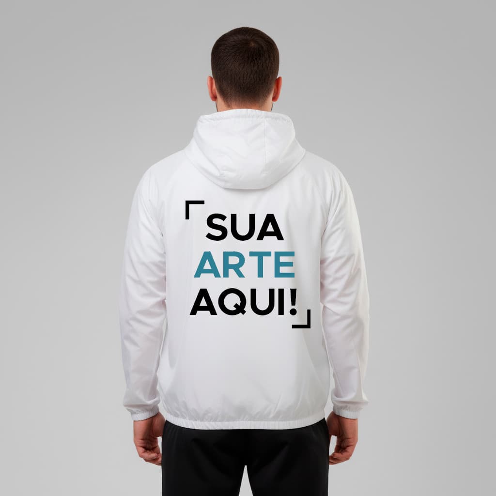 Jaqueta Corta Vento Impermeável Equipe Personalizada Capuz