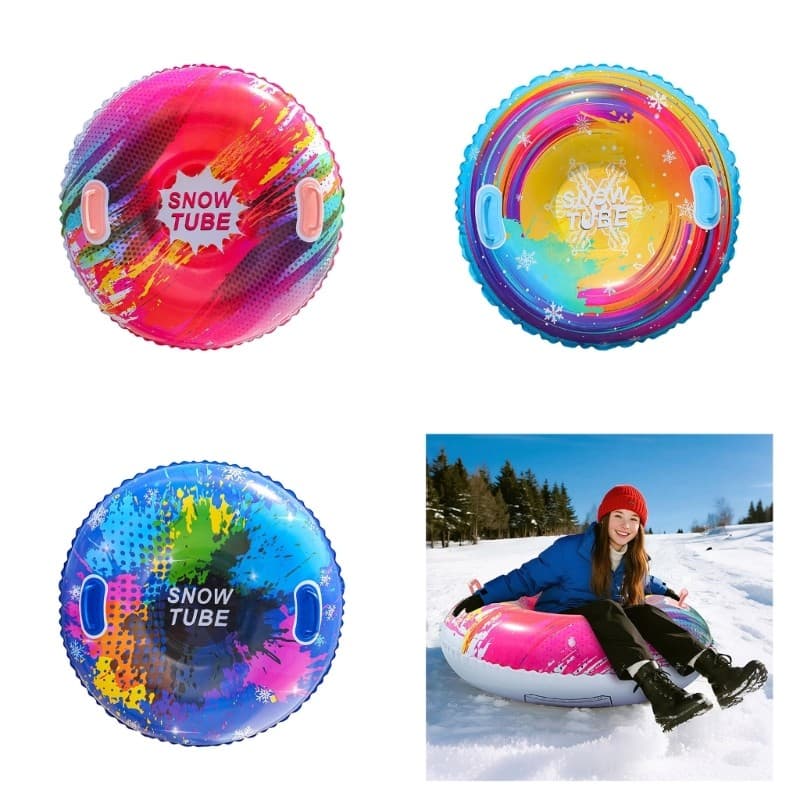 Dobrável Inflável Tubo Neve Trenó Alças Anéis Esqui Infláveis PVC Brinquedo Ar In