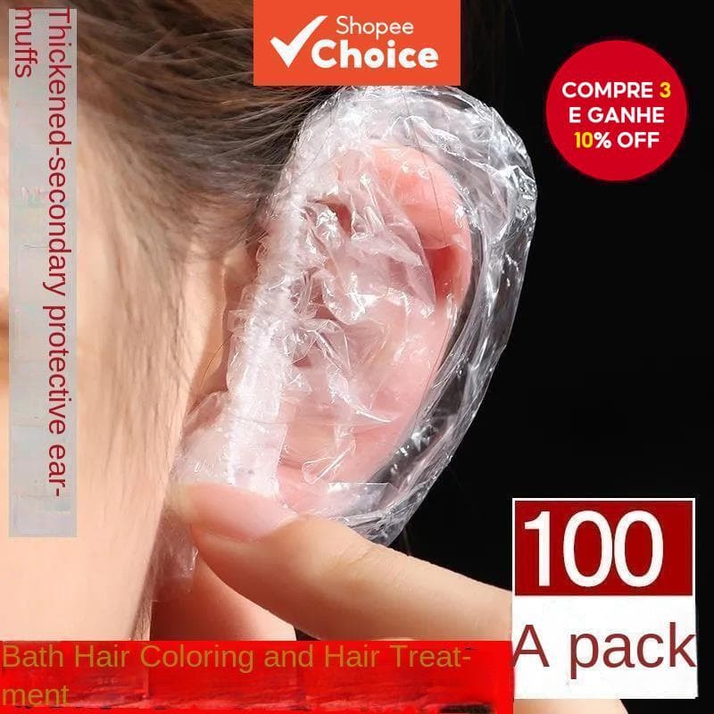 Capas Impermeáveis Descartáveis Da Orelha Para A Proteção Do Cabeleireiro E Banho