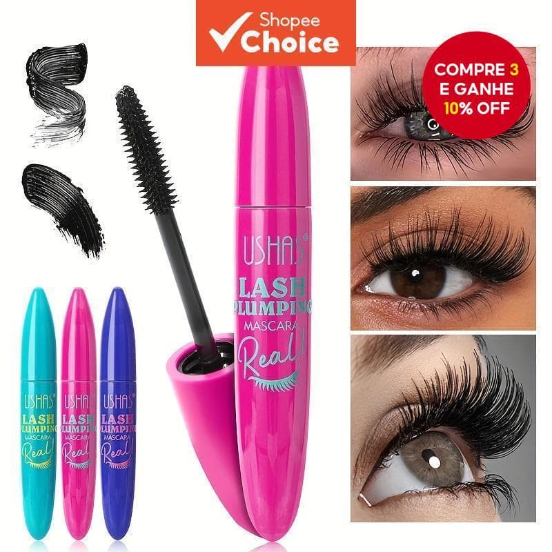 Rímel De Fibra Líquida 4D À Prova D'água Ultra-Dura , 360 ° Escova Espiral , Alongamento E Volumizing , Preto Intenso