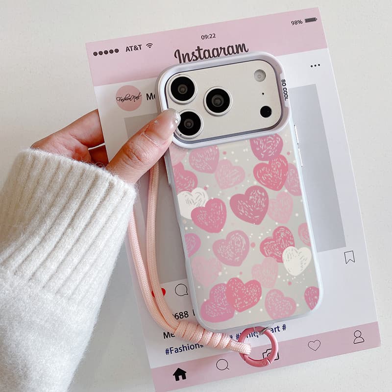 Capa de celular da coração rosa com iPhone 17 16 15 14 13 12 11 PRO MAX XS XR 7 8PLUS SE AIR casca macia