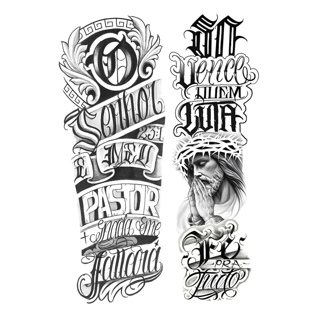 Duas Tatuagens Temporaria Frases Cristãs - 10x28 Cada
