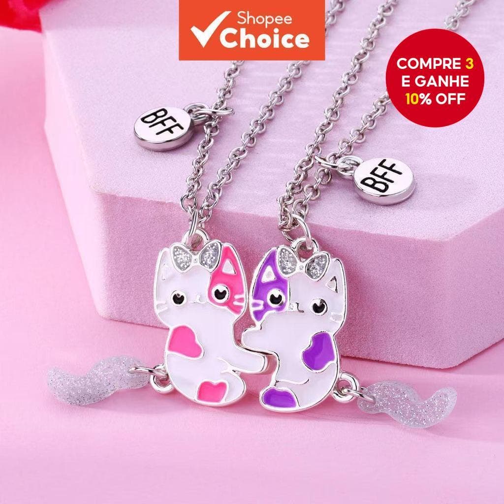 Novo Colar De Gato Fofo Para Melhores Amigos BFF Pingente De Amizade Infantil Joia Presente