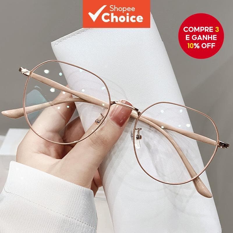 Óculos De Bloqueio De Luz Azul , Armação Redonda , Lente Transparente , Anti-Radiação , Computador Para Mulheres