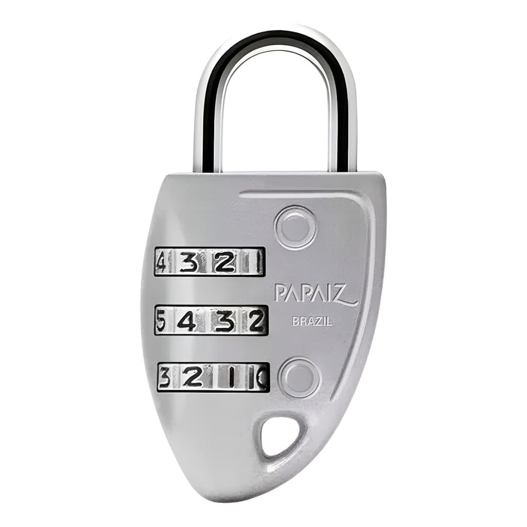 Cadeado Segredo Cs23 Bolsa Mala Mochila Armário Prata