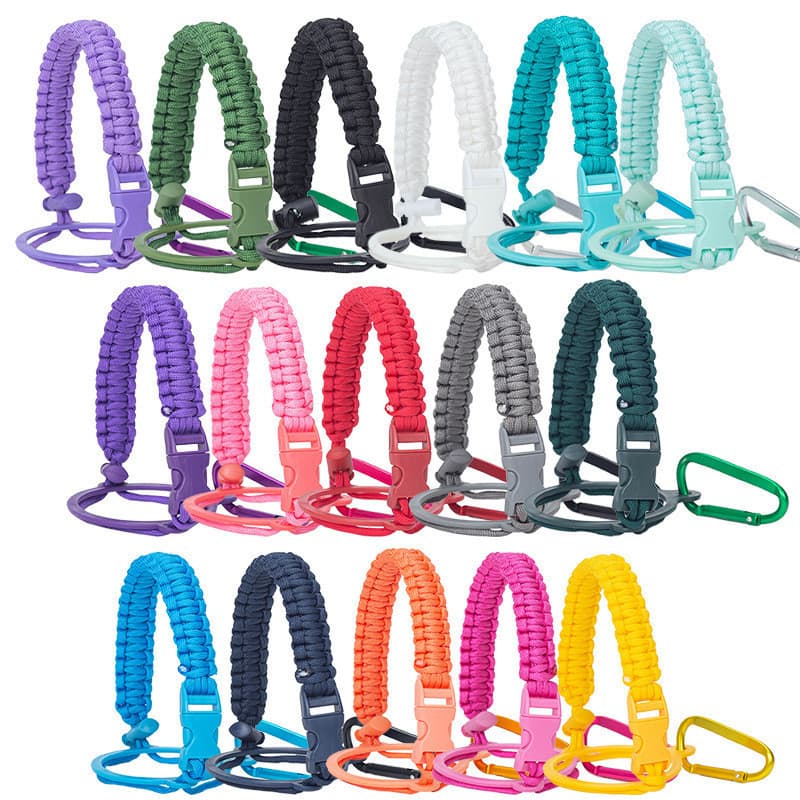 Suporte para alça de garrafa térmica tamanho universal de 12 a 64 onças de mão multifuncional Corda