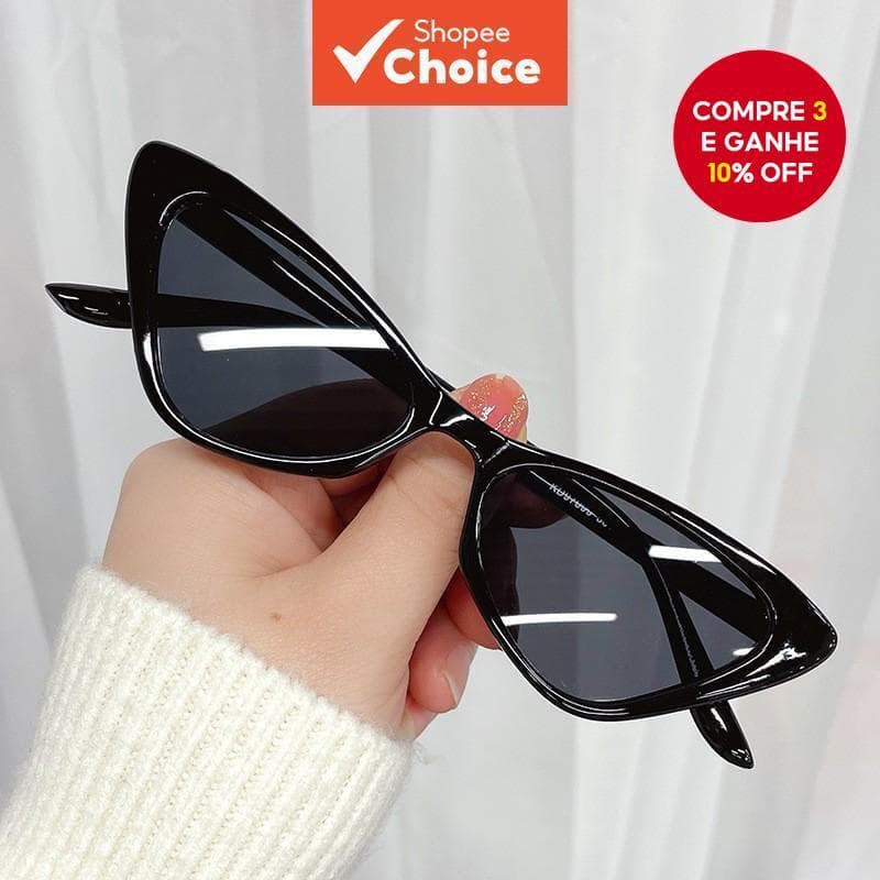 Óculos De Sol Retrô Cat Eye-Vintage Unissex De Armação Pequena UV400
