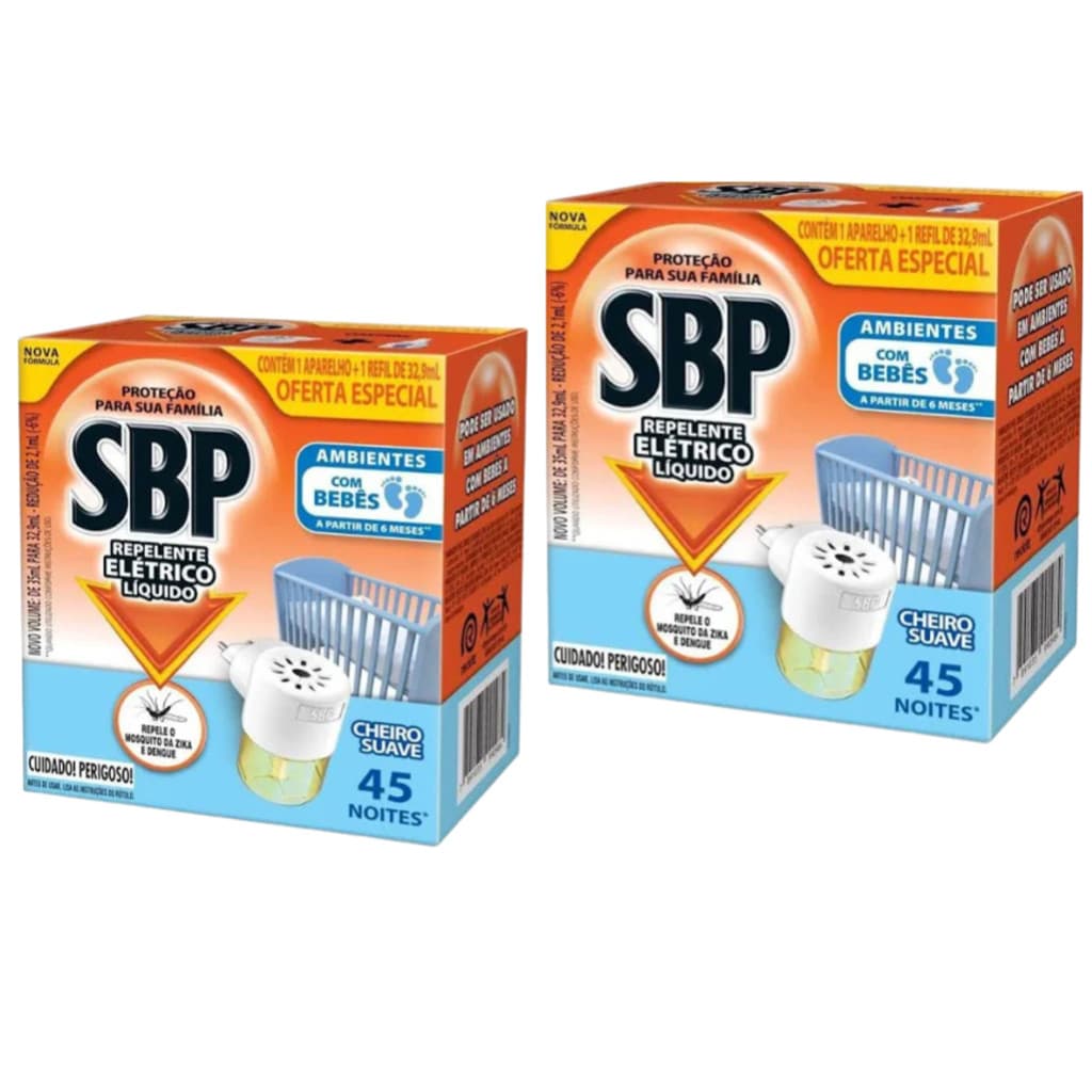 Repelente Sbp Refil Líquido 45 Noites Ambientes Com Bebes