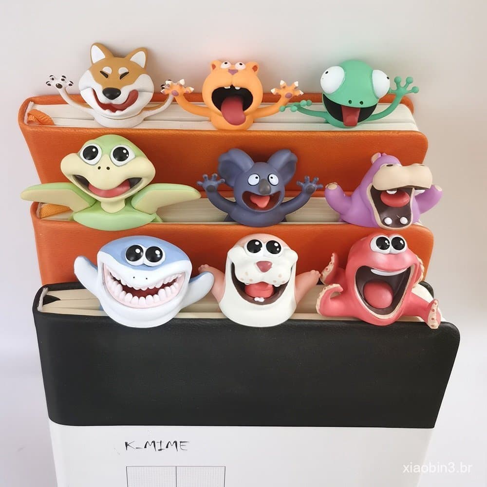 Marca Páginas Marcador De Páginas 3D Animal Estéreo Como Leitura/Artigos De Papelaria/Escola/Polvo/Tubarão/Panda Koala