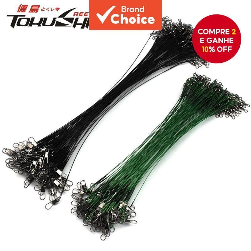 20 Peças Cabeça De Pesca Líderes De Linha De Aço Inoxidável Com Fivela Giratória Para Equipamento De Isca Ou Ganchos