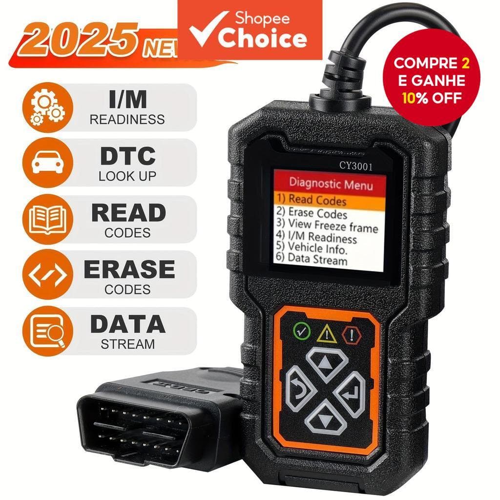 Scanner OBD2-Ferramenta De Diagnóstico Para Ler E Apagar Falhas Do Motor Todos Os Carros OBD II Desde 2008