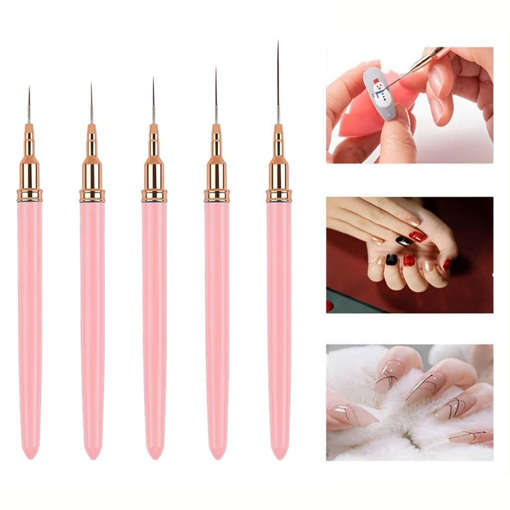 Kit 5 Pincéis 7/9/11/15/25mm De Arte De Unhas UV Para Pintura Em Gel Pincel Manicure