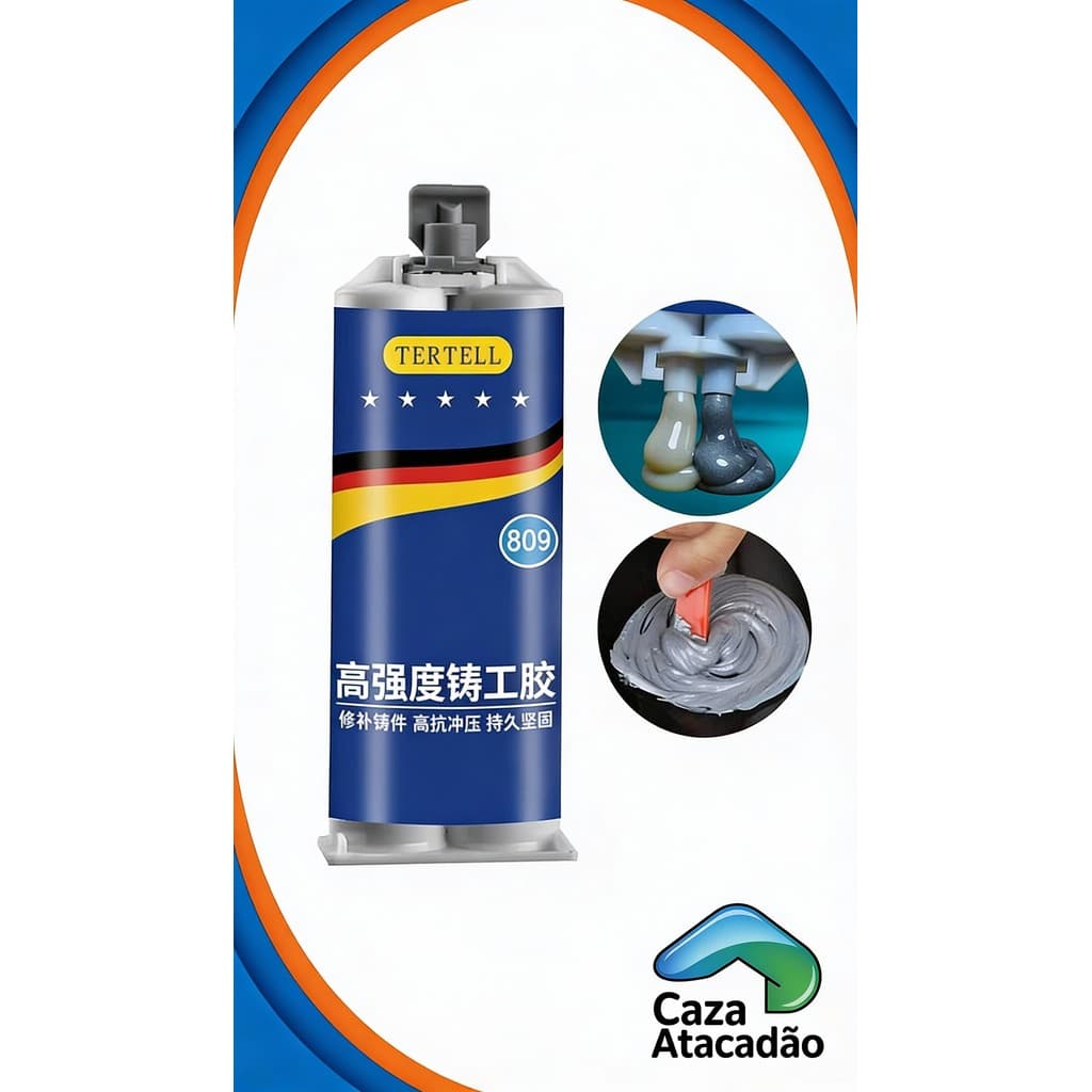 Cola De Fundição AB 80g Adesivo De Soldagem Altas Temperaturas Para Ferro Fundido Alumínio Aço Inox