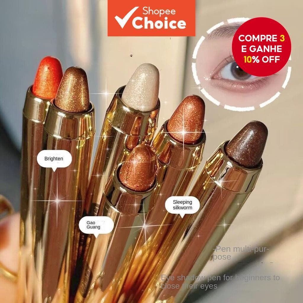 Sombra Em Bastão Com Glitter De Ponta Dupla , À Prova D'água , De Longa Duração , Iniciante E Presente , Maquiagem .