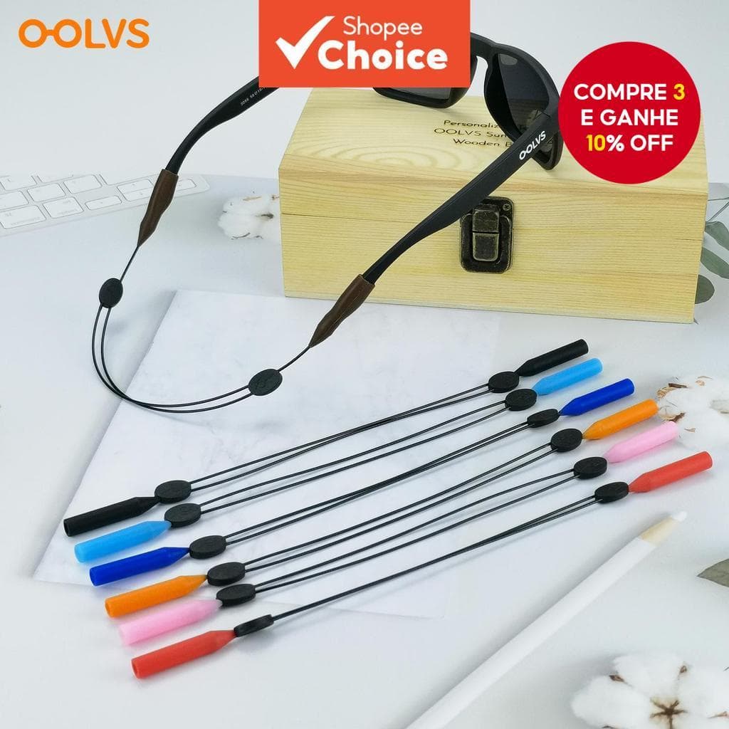 Corrente Retrátil Dos Óculos Do Deslizamento Para A Corda Colorida Ajustável De Sol Esportes 23-35CM