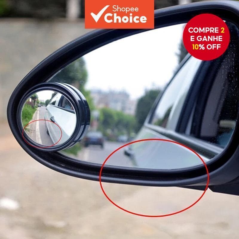 2 Pcs Carro Veículo Ponto Cego Zona Morta Vista Traseira 360 ° Espelho Redondo Grande Angular