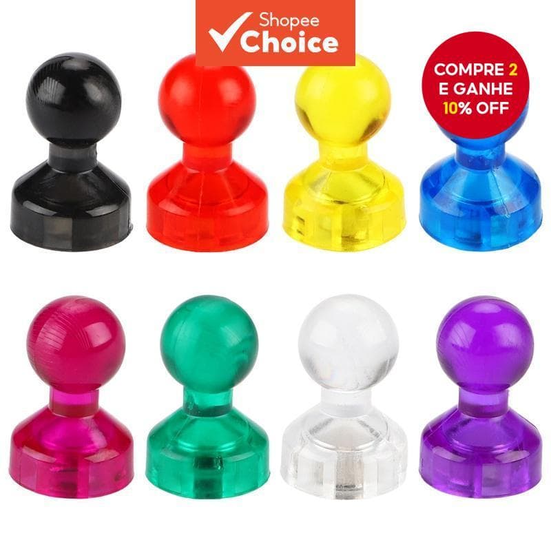 Stat 10 unidades de pinos magnéticos coloridos para quadro branco, ímãs de mapa magnéticos fortes