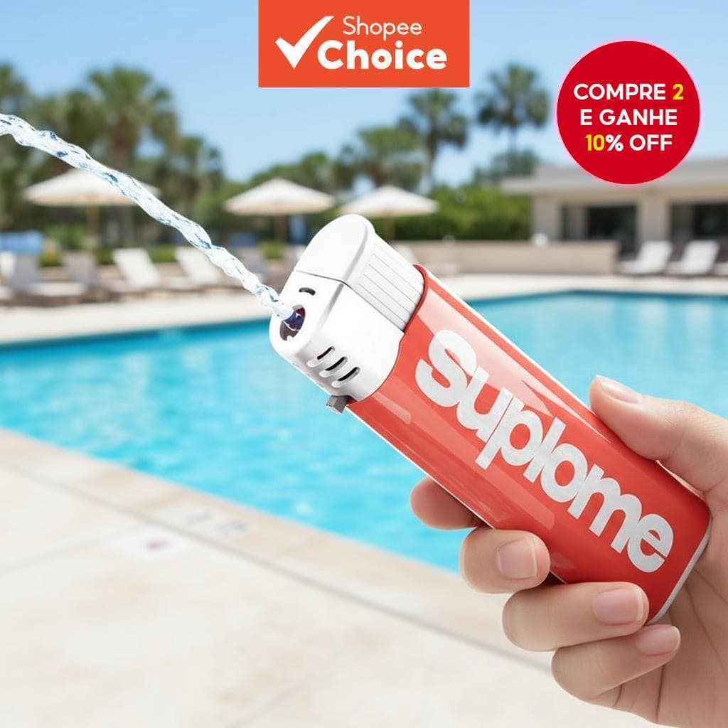  Isqueiro Truque Engraçado Pistola de Água, Brinquedo de Spray de Névoa Tipo Prensa para Molhar Fumaça e Entretenimento