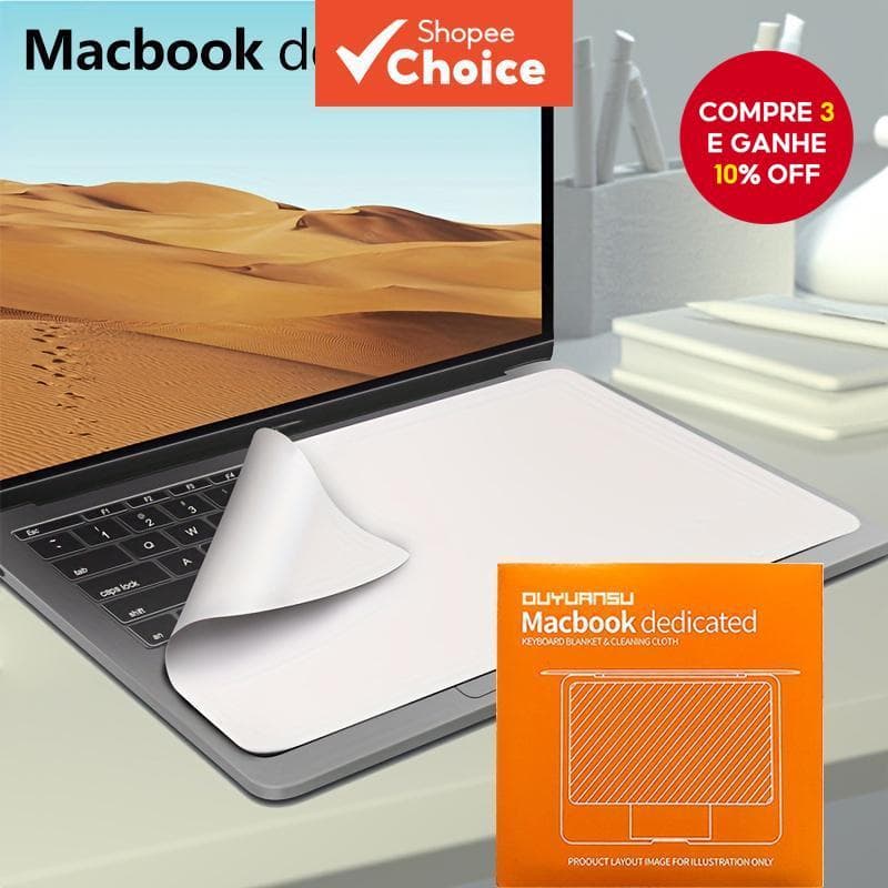 Microfibra Para Pano De Tela De Laptop 13/15/16 Polegada Película Protetora Teclado Cobertor Capa Acessórios