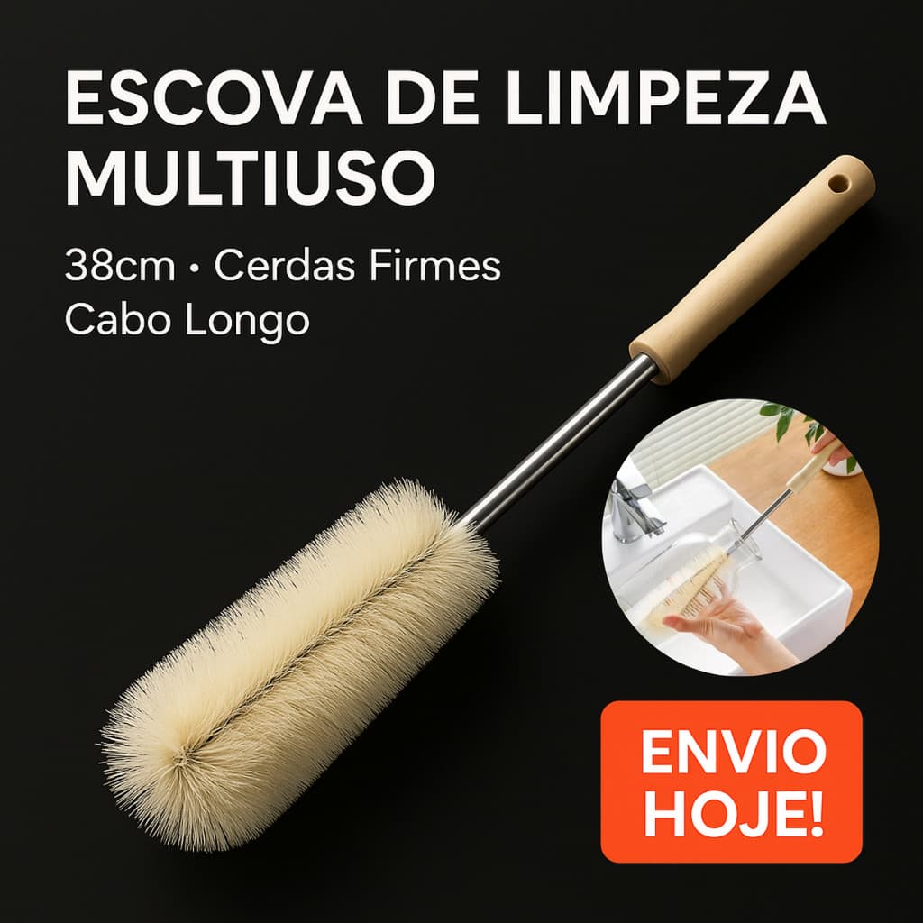 Escova De Limpeza Multiuso Para Garrafas De Cabo Longo Cozinha Bebida Copo De Vidro Full