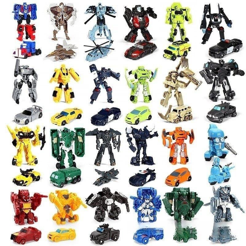 Mini deformação brinquedo Optimus Prime Megatron robô figura de ação crianças carro DIY