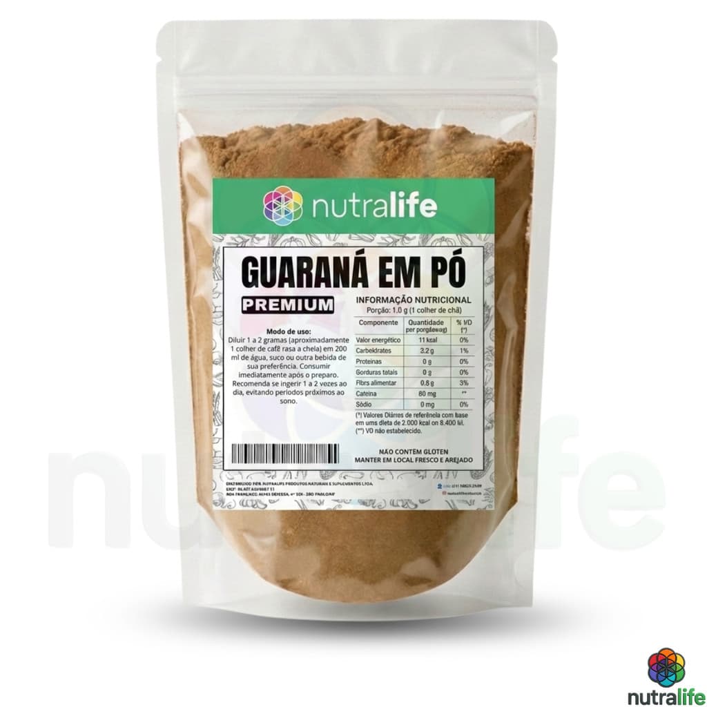 Guaraná em Pó Premium 100% Natural | Uso Alimentar | Suporte Nutricional | Laudo de Qualidade