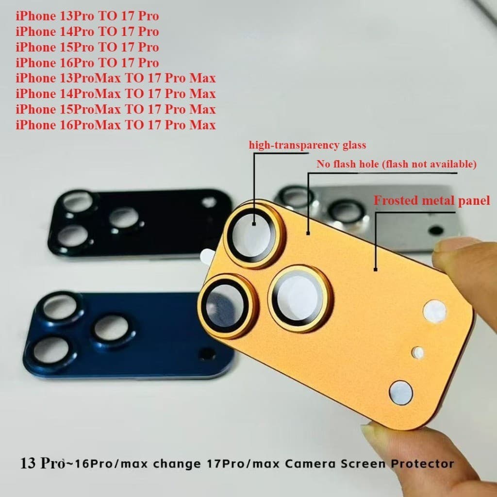 Sem Furo De Flash Modificado Novo Filme De Lente Traseira Muda Instantaneamente Para IPhone 17 Pro Max Adesivo 14 15 16 