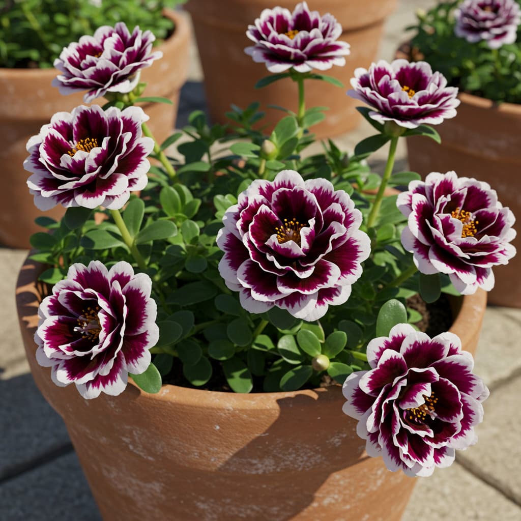 pacote Sementes flor onze horas cor preta com Branca petalas triplas