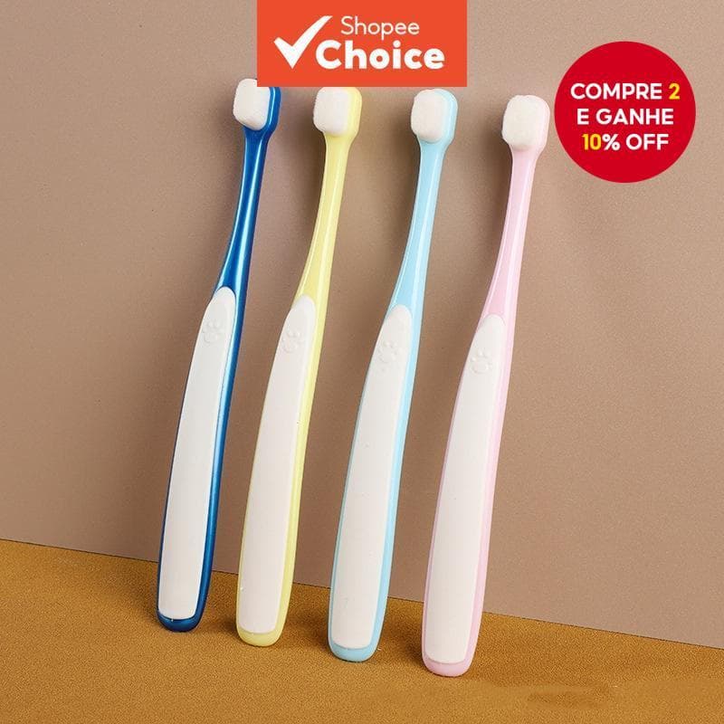 Novo Escova de Dentes para Animais de Estimação - Escova Oral Macia de Cerdas para Gatos e Cães com Cabeça Larga para