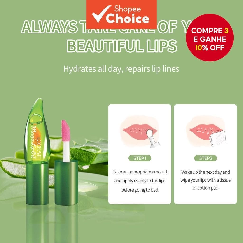 ZSEEY Hidratante Magia Mudança De Cor Brilho Labial À Prova Dwaterproof Água Aloe Ve ra Geléia Matiz De Longa Duração Bá