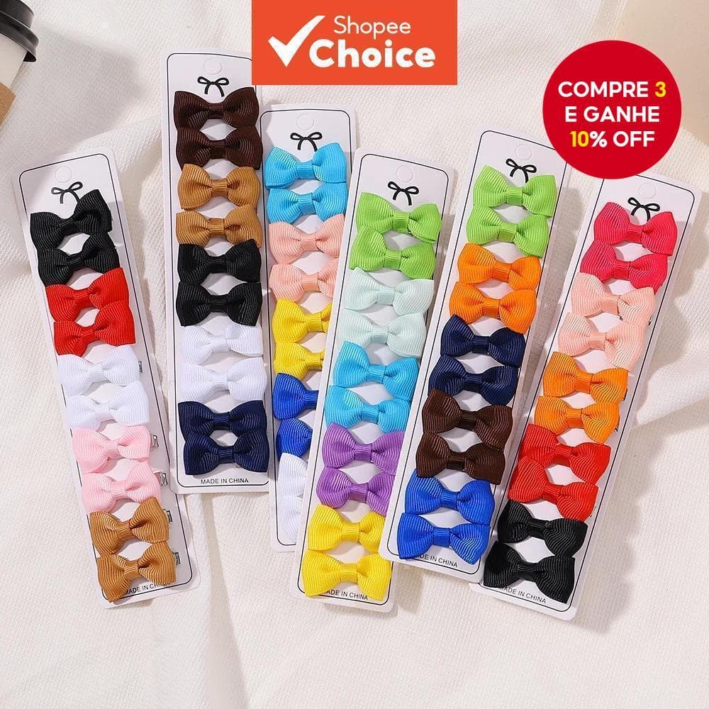 10 Laços De Bebê Requintados Com Clipes De Jacaré | Gorgorão Feito À Mão , Presente Perfeito Para Meninas Pequenas