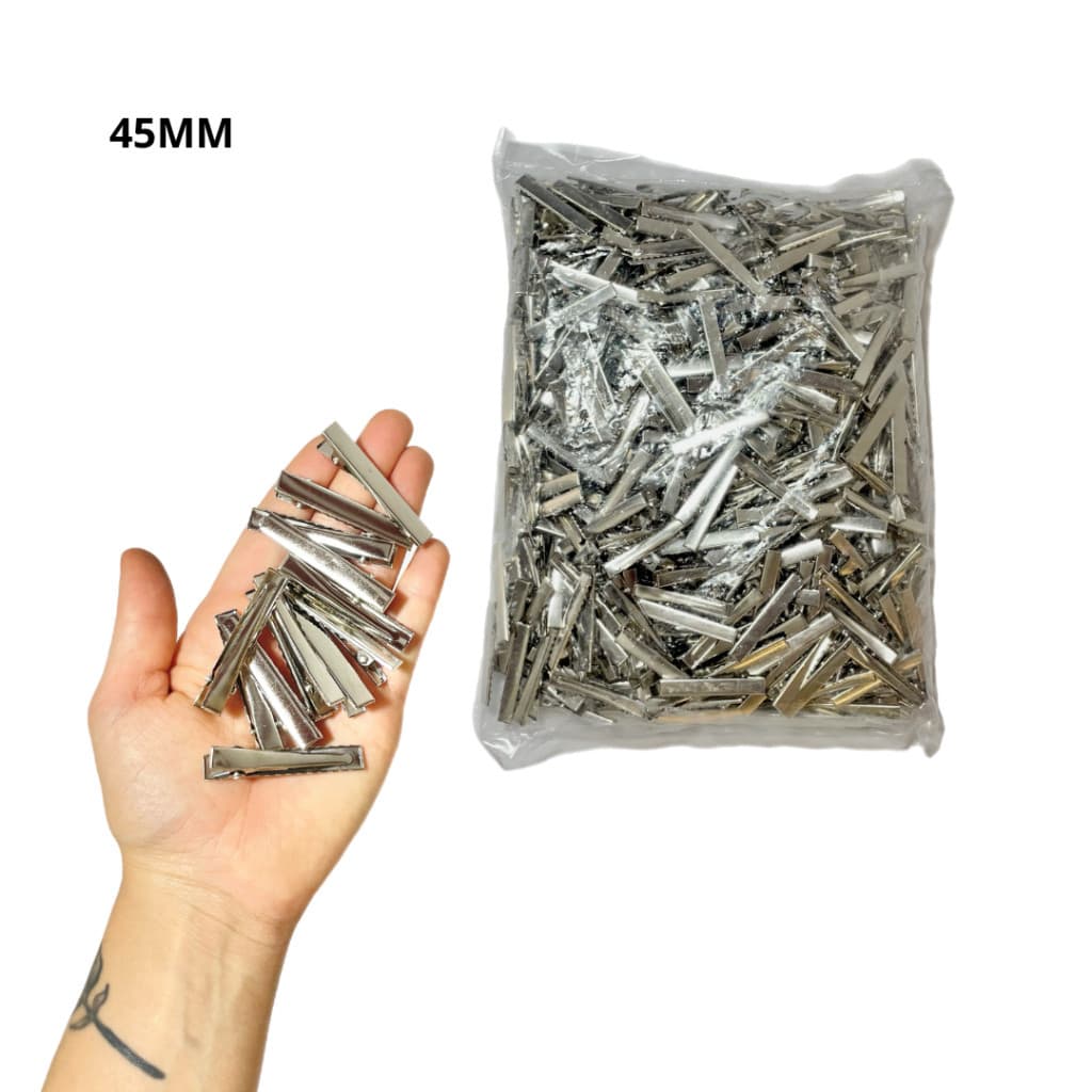 100 Unidades De Presilha Bico De Pato Quadrado Importado Para Cabelos3cm/ 4,5cm/5,5 cm Com Dente