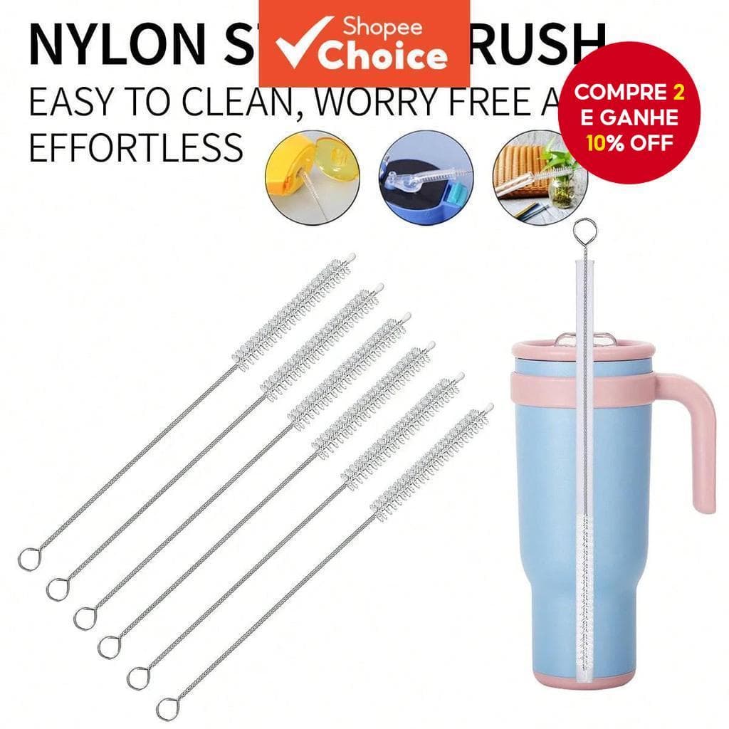 Conjunto De Escova De Limpeza De Copo Reutilizável De Cinco Peças E Canudo : Cabe Em Copos De 40/30/20 Onças , Ideal Par