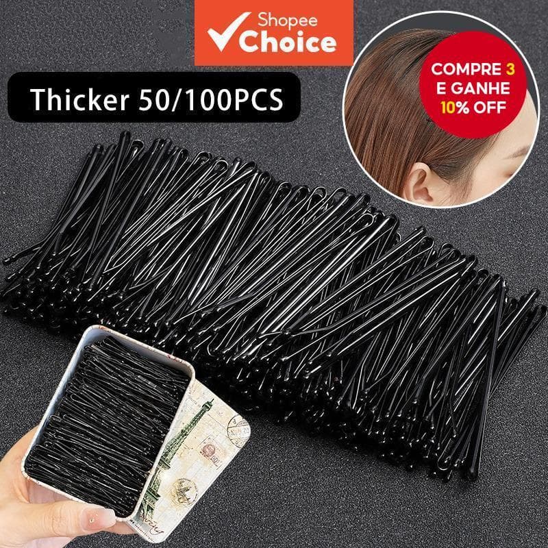 50/100 Pcs Grampos De Cabelo Pretos Suportes De Franja Simples Para Mulheres Conjunto De Acessórios Laterais Versáteis