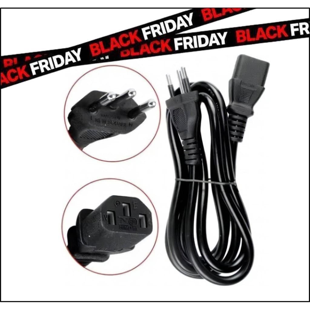 Kit 10 Cabo Força Energia Pc Atx Monitor Cpu Ac Biv