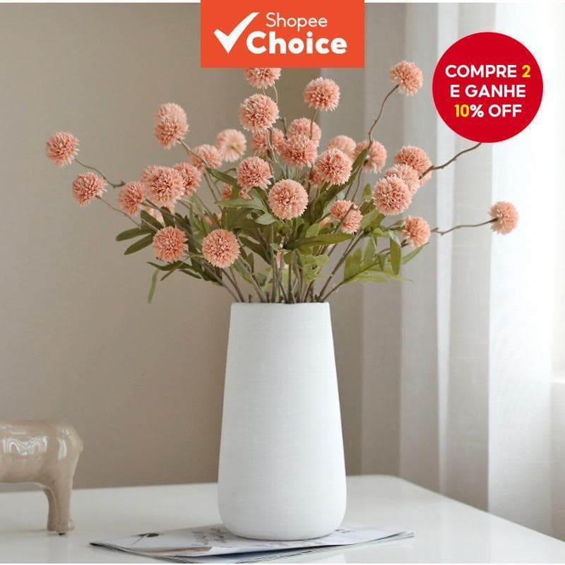 Buquê Artificial De Dente De Leão E Rosas – Flores De Seda De 5 Cabeças Com Folhas De Eucalipto Para Decoração De Casa ,
