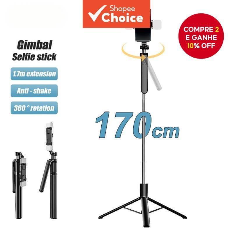 Bastão De Selfie Com Dente Azul Tr ipod-170 Cm Controle Remoto Para Transmissão Ao Vivo Estável