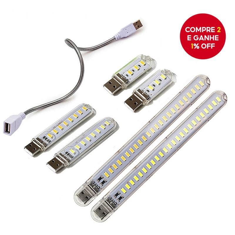 Luz de Leitura LED Mini USB, Lâmpada Ultra Brilhante 5V DC para Power Bank, Camping, PC e Laptops.