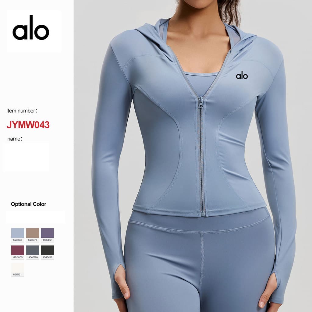 Jaqueta de yoga mais fina olhar à prova de vento correndo ciclismo cor sólida esportes magro-ajuste roupas de yoga femin