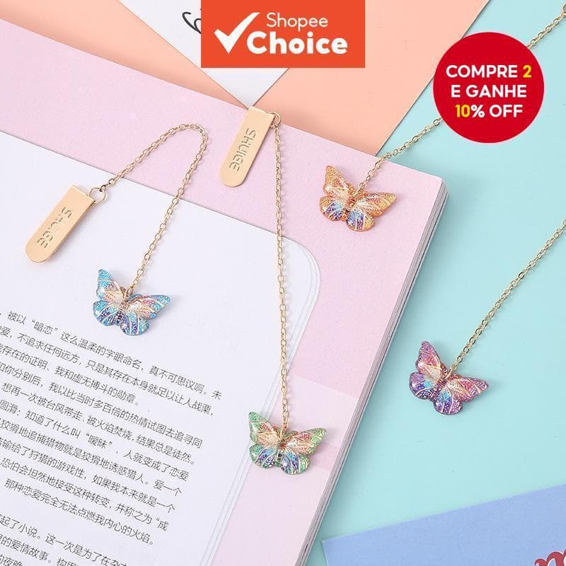 1 Pcs Marcadores De Páginas Criativas De Liga Metálica Com Pingente De Metal/Borboleta/Livros/ Clips Marcador de página
