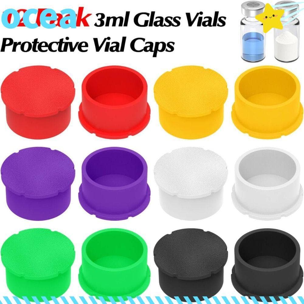 OCEA 8pcs/12pcs Tampas De Ampolas , Frasco De Vidro Reutilizáveis À Prova De Vazamento Protetoras De Silicone De 3ml Poe