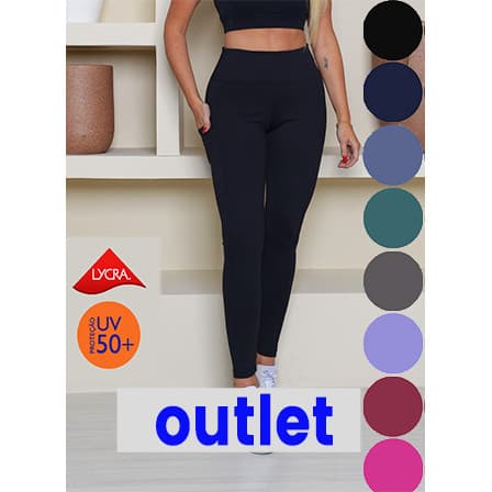 CALÇA LEGGING POLIAMIDA OUTLET COM BOLSO