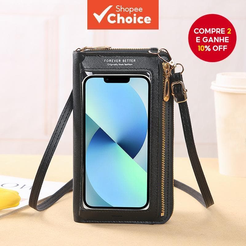 Touchscreen Telefone Crossbody Saco Anti-Roubo Transparente Mini Carteira Suporte Caso Multi-Funcional Estilingue Bolsa 