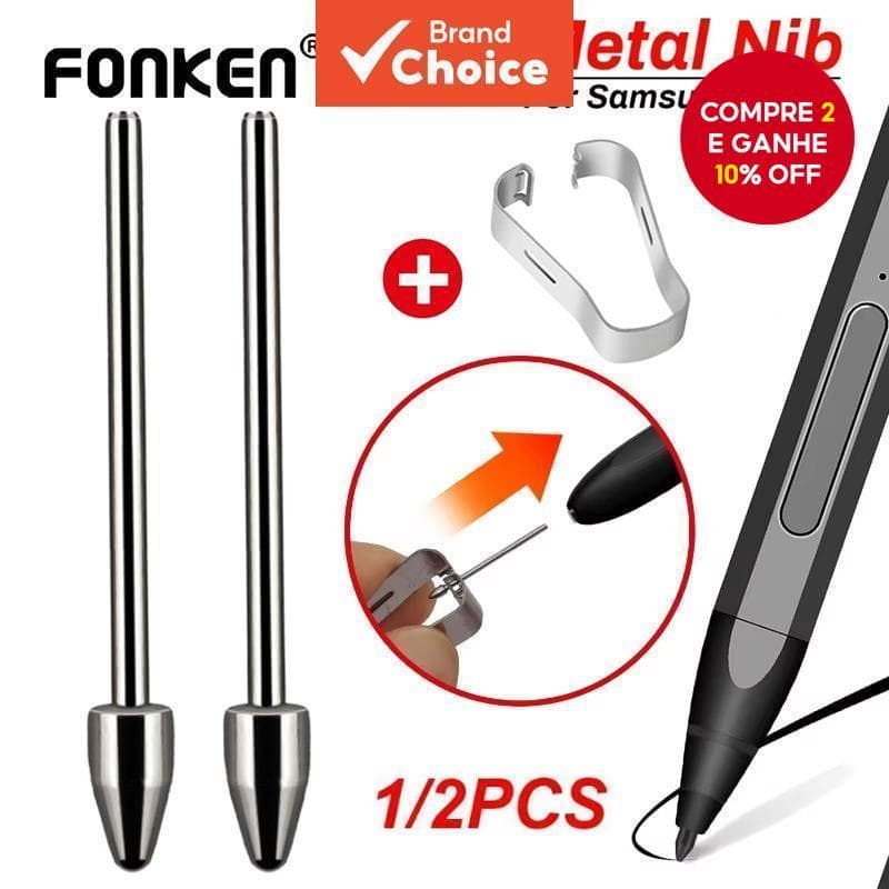 Fonken 2 Pacotes De Pontas De Caneta De Metal Para Samsung Galaxy Tab S6/S7/S8/S9/S22/S23/S24 E Note20/Note10