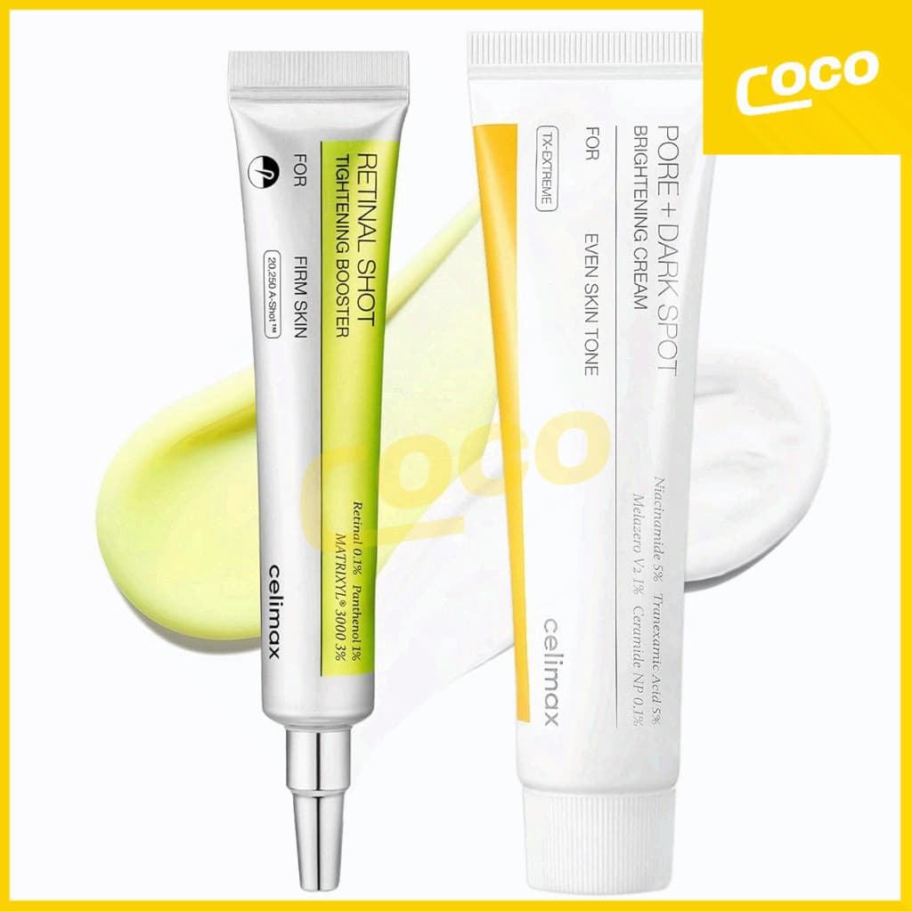 celimax The Vita A Retinal Shot Tightening Booster 15ml Brightening Pore+ Dark Spot Cream 35ml