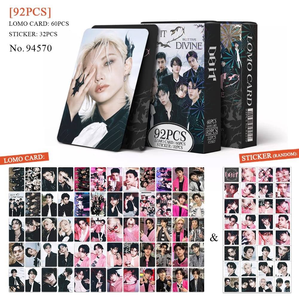 K-POP 60pcs/box com 32pcs adesivo STRAY KIDS Photocard Pronto Para Ser Cartão LOMO Postal De Coleção